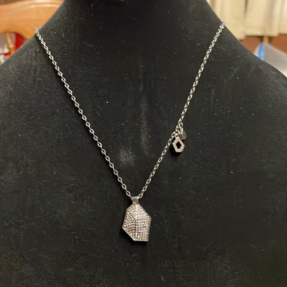 Lia Sophia Gunmetal crystal necklace